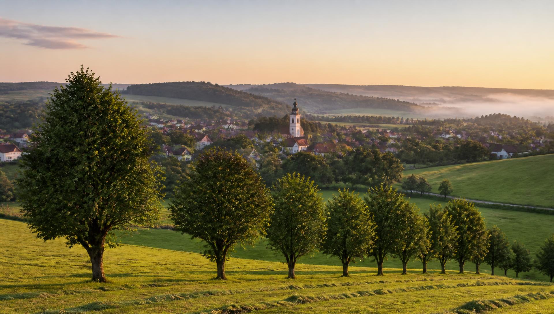 Krajina nad Laškovem za podvečerního světla